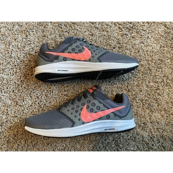 NIKE Downshifter 7 Lava Gray Pink Running Shoes 881585-001 Womens Size 9 - Picture 5 of 9
